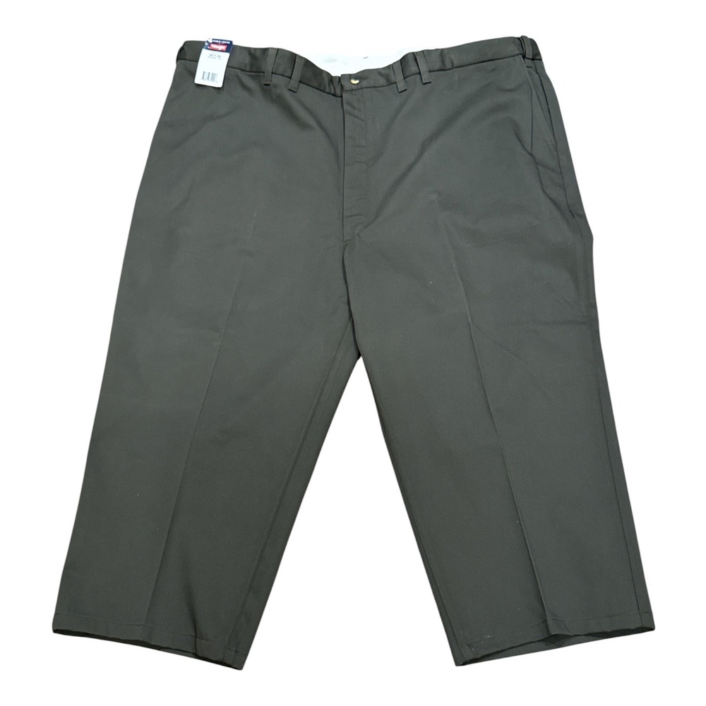 Wrangler Timber Creek Perfect Fit Pants Mens 48x23 Green Flat Front NEW READ